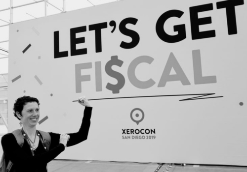 Lets get fiscal poster with woman flexing her arms