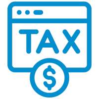Blue tax filing icon